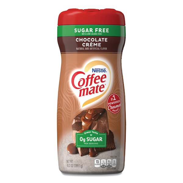 Coffee Mate Sugar Free Chocolate Cream Powdered Creamer, 10.2 oz Canister 59573 - main